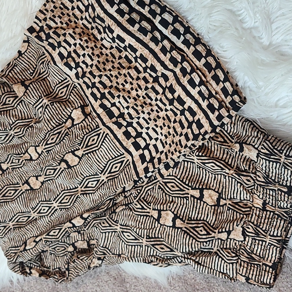 Tribal Print Wide Leg Pants XL